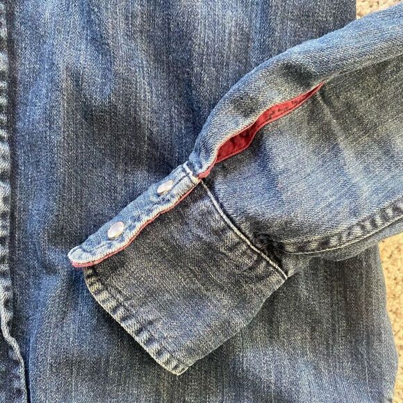 Robert Mondavi Crawford Denim Western Pearl Snap sz XS Wine Button Up Shirt Top - Picture 8 of 11